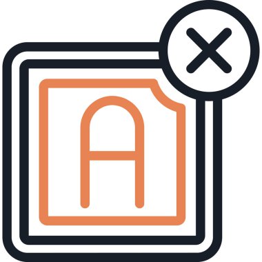 Metin Sil Satırı Bitiş Simgesi, Basit Tasarımlı Vektör İllüstrasyonu