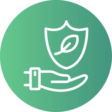 Çevre Koruma Çizgisi Gradyan Çemberi Simgesi, Basit Tasarımlı Vektör Resimleri