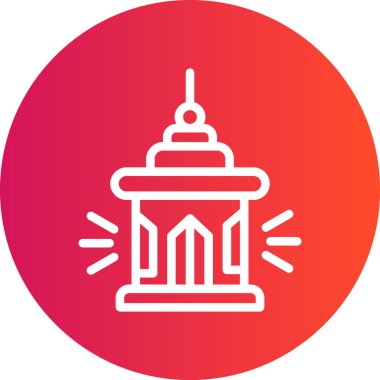 Ramazan Feneri Çizgisi Gradyan Çemberi Simgesi, Basit Tasarımlı Vektör Resimleri