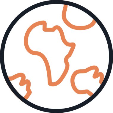 Küresel Sorunlar Çizgisi Simgesi, Basit Tasarımlı Vektör İllüstrasyonu