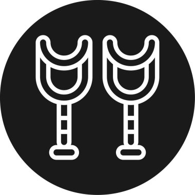 Değnek Çizgisi Çemberi BG Simgesi, Basit Tasarımlı Vektör İllüstrasyonu