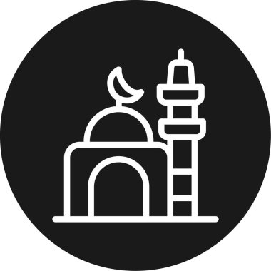 Cami Hattı Çemberi BG Simgesi, Basit Tasarımlı Vektör Resimleri