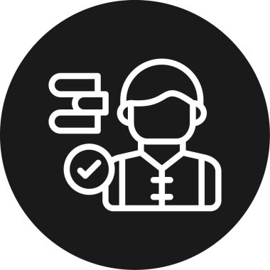 Başarı Alışkanlıkları Satırı Çemberi BG Simgesi, Basit Tasarımlı Vektör Resimleri