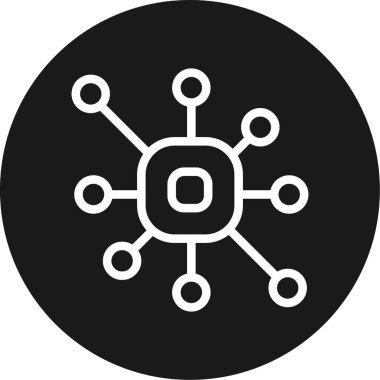 Bağlı Noktalar Çizgisi Çemberi BG Simgesi, Vektör Resimleri Basit Tasarım