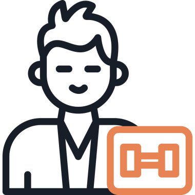 Beden Eğitimi Çizgisi Simgesi, Basit Tasarımlı Vektör İllüstrasyonu