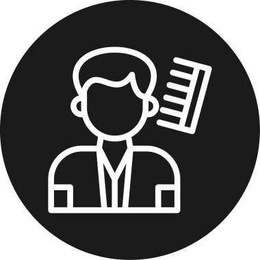 Kuaför Hattı Çemberi BG Simgesi, Basit Tasarımlı Vektör Resimleri