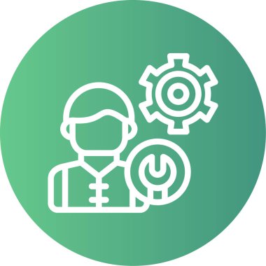 Teknik Destek Çizgisi Gradyan Çemberi Simgesi, Basit Tasarımlı Vektör Resimleri