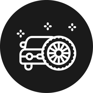 Tekerlek temizleyici Hat Çemberi BG Simgesi, Basit Tasarımlı Vektör Resimleri