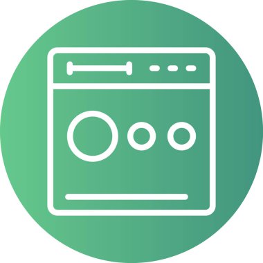 Paginasyon Çizgisi Gradyan Çemberi Simgesi, Basit Tasarımlı Vektör Resimleri