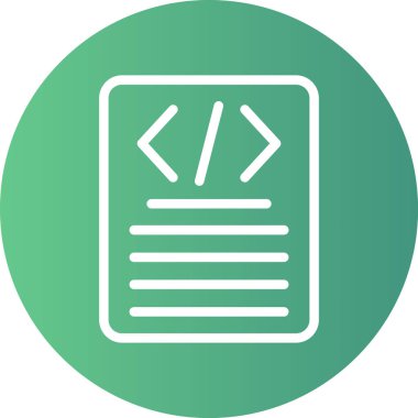 Kodlama Meydan Okuma Satırı Gradyan Çemberi Simgesi, Basit Tasarımlı Vektör Resimleri