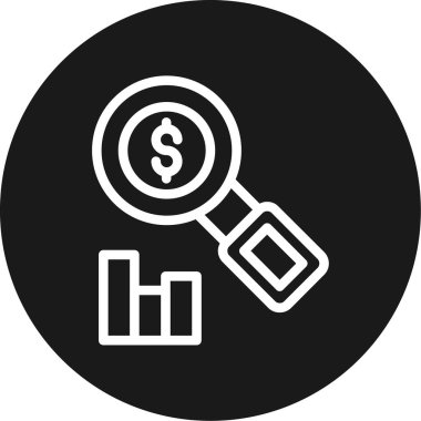 ROI Analiz Çizgisi Çemberi BG Simgesi, Basit Tasarımlı Vektör Resimleri