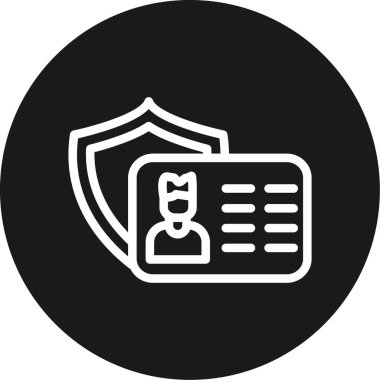 Kimlik Koruma Hattı Çemberi BG Simgesi, Basit Tasarımlı Vektör Resimleri