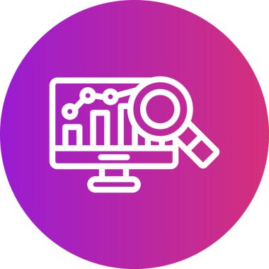 SEO Performans Çizgisi Gradyan Çemberi Simgesi, Basit Tasarımlı Vektör Resimleri