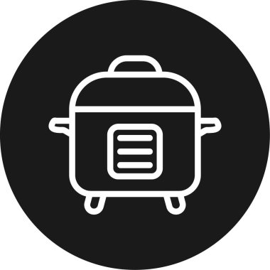 Yavaş Yemek Çizgisi Çemberi BG Simgesi, Basit Tasarımlı Vektör Resimleri