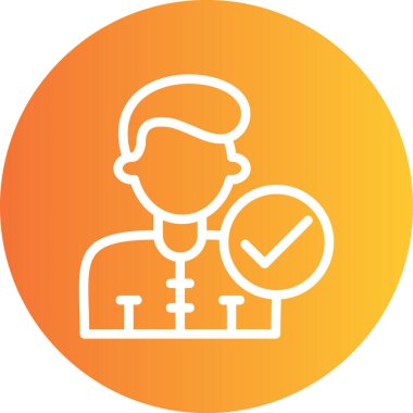 Ticari Satır Gradyan Çemberi Simgesi, Basit Tasarımlı Vektör İllüstrasyonu