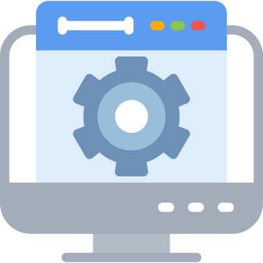 Basit Tasarımlı Yazılım Projesi Düz Simge, Vektör İllüstrasyonu