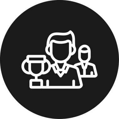 Takım Başarı Çizgisi Çemberi BG Simgesi, Basit Tasarımlı Vektör Resimleri