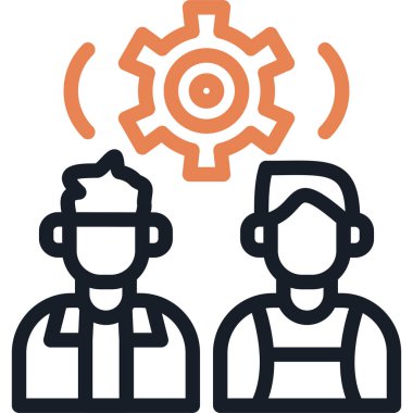 Takım Stratejisi Çizgisi Simgesi, Basit Tasarımlı Vektör İllüstrasyonu