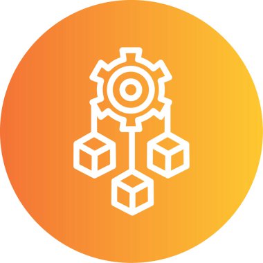 IT Altyapı Çizgisi Gradyan Çemberi Simgesi, Basit Tasarımlı Vektör Resimleri