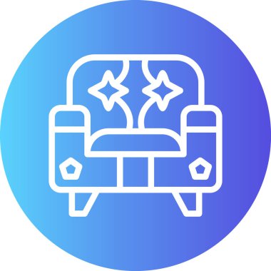 Sofa Satırı Gradyan Çemberi Simgesi, Basit Tasarımlı Vektör Resimleri