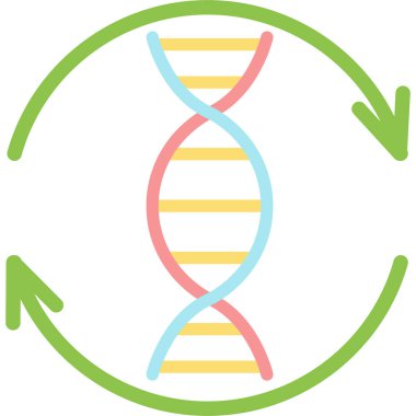 Genom Düz Simgesi, Basit Tasarımlı Vektör Resimleri