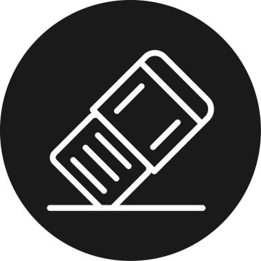 Silgi Satırı Çemberi BG Simgesi, Basit Tasarımlı Vektör Resimleri