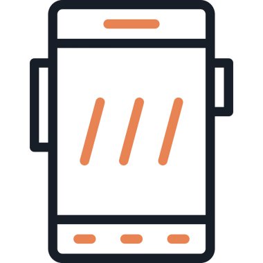 Smartphone Satırı Bitiş Simgesi, Basit Tasarımlı Vektör İllüzyonu