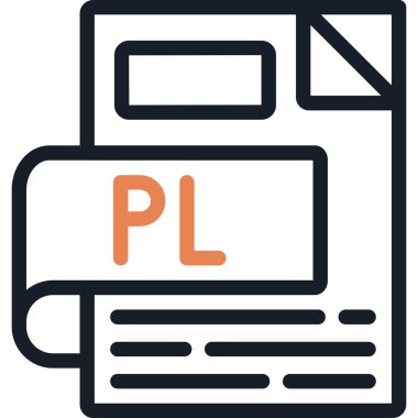 PL Satır Bitiş Simgesi, Basit Tasarımlı Vektör İllüstrasyonu