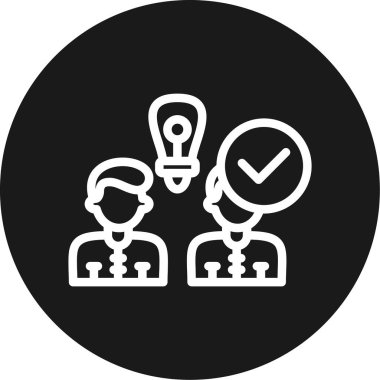 Uzak Görev Uygulama Satırı Çemberi BG Simgesi, Basit Tasarımlı Vektör Resimleri