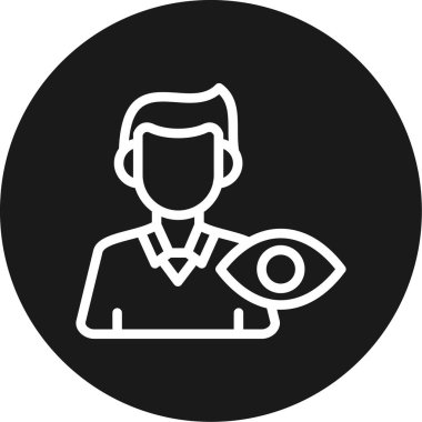 Vizyoner Lider Satır Çemberi BG Simgesi, Basit Tasarımlı Vektör Resimleri