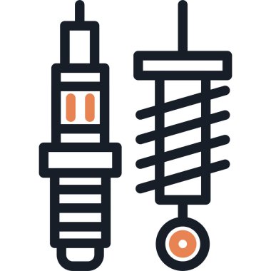 Basit Tasarımlı Otomatik Parça Satır Simgesi, Vektör İllüstrasyonu