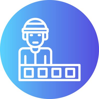 Ürün Toplama Hattı Gradyan Çemberi Simgesi, Basit Tasarımlı Vektör Resimleri