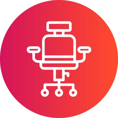 Ofis Koltuğu Çizgisi Gradyan Çemberi Simgesi, Basit Tasarımlı Vektör Resimleri