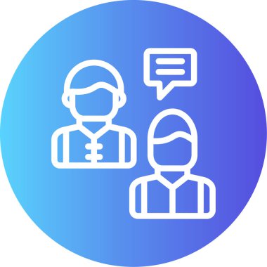 Mentor Buluşma Satırı Gradyan Çemberi Simgesi, Basit Tasarımlı Vektör Resimleri