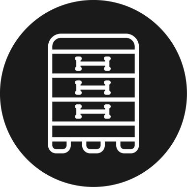 Ofis Depolama Hattı Çemberi BG Simgesi, Basit Tasarımlı Vektör Resimleri