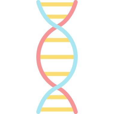 DNA Helix Düz Simgesi, Basit Tasarımlı Vektör Resimleri