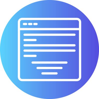 Kod Kütüphane Satırı Gradyan Çemberi Simgesi, Basit Tasarımlı Vektör Resimleri