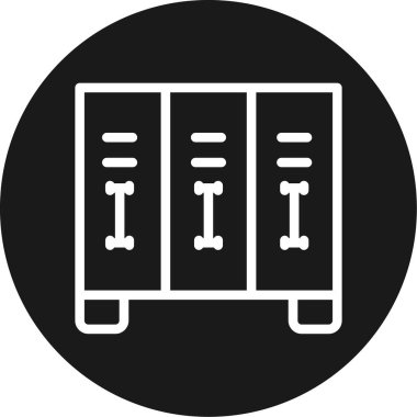 Ofis Dolabı Çemberi BG Simgesi, Basit Tasarımlı Vektör Resimleri