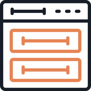 Kablo Çerçeve Satırı Simgesi, Basit Tasarımlı Vektör İllüstrasyonu