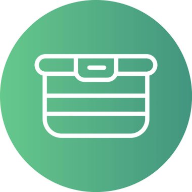 Yemek Hazırlama Satırı Gradyan Çemberi Simgesi, Basit Tasarımlı Vektör Resimleri