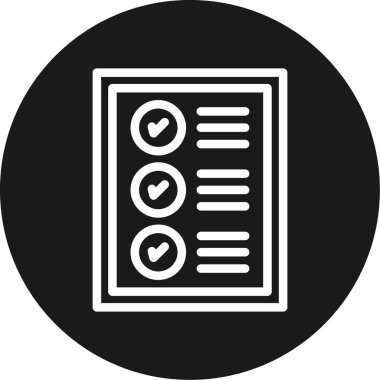 Görev Raporu Çizgisi Çemberi BG Simgesi, Basit Tasarımlı Vektör Resimleri