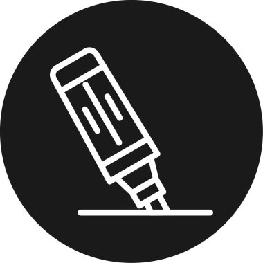 Vurgulayıcı Satır Çemberi BG Simgesi, Basit Tasarımlı Vektör İllüstrasyonu