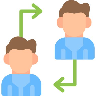 Basit Tasarımlı İşbirliği Düz Simgesi, Vektör İllüstrasyonu