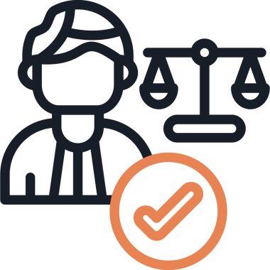 Hukuki Destek Satırı İleti Simgesi, Basit Tasarımlı Vektör İllüstrasyonu