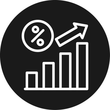 Faiz Oranı Çemberi BG Simgesi, Basit Tasarımlı Vektör Resimleri