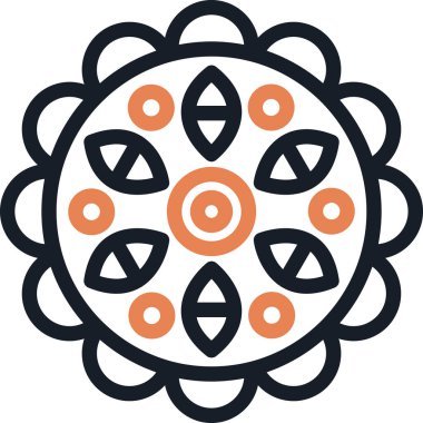 Mandala Satırı Simgesi, Basit Tasarımlı Vektör Resimleri