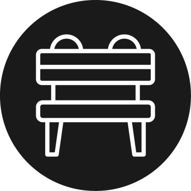 Bench Line Circle BG Simgesi, Basit Tasarımlı Vektör Resimleri