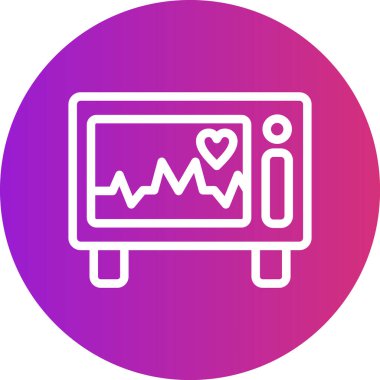 EKG Makine Çizgisi Gradyan Çemberi Simgesi, Basit Tasarımlı Vektör Resimleri