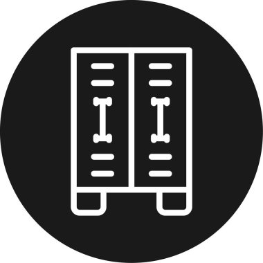 Ofis Dolabı Çemberi BG Simgesi, Basit Tasarımlı Vektör Resimleri