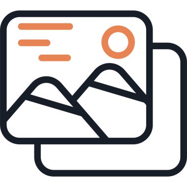 Resim Satırı Simgesi, Basit Tasarımlı Vektör Resimleri